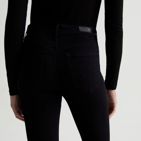 AG Jeans Farrah High-Rise Skinny Jean, solid black, sz 25R - Picture 3 of 9